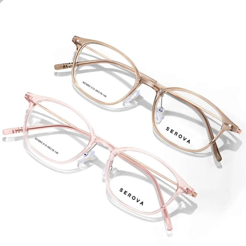 施洛华超轻小框 女生高度适用 少年学生近视眼镜架粉色框 男sc693